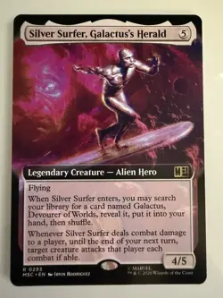 MTG Silver Surfer, Galactus's Herald (Extended Art) 293 MSC Commander: Marvel NM - Image 1