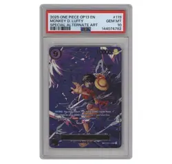 One Piece CCG Monkey D. Luffy OP09-119 SP Secret Rare Foil Alt Art EN PSA 10 - Image 1