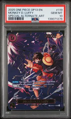 2025 One Piece OP13 EN Monkey D. Luffy Special Alternate Art PSA 10 #OP09-119 - Image 1