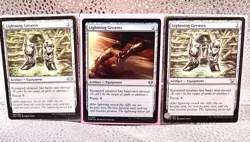 MTG- Lot Of 3- Lighting Greaves 2Mirrodin/1 Dragonstorm Cards - Image 1