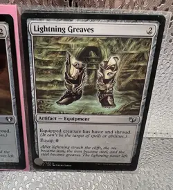 MTG- Lot Of 3- Lighting Greaves 2Mirrodin/1 Dragonstorm Cards - Image 3