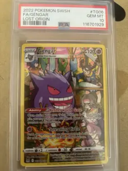 Pokemon TCG Gengar TG06/TG30 Full Art Trainer Gallery Lost Origin PSA 10 - Image 1