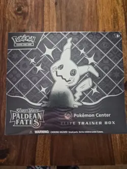 Pokemon Center Elite Trainer Box ETB Paldean Fates, Sealed, 2 Small Holes - Image 1
