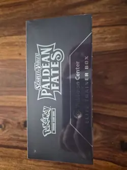 Pokemon Center Elite Trainer Box ETB Paldean Fates, Sealed, 2 Small Holes - Image 3
