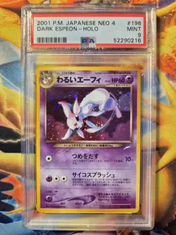 Graded Japanese Dark Espeon Holo Pokemon Card, Neo 4, PSA 9 - Image 1
