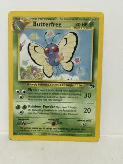 Butterfree 9/18 Southern Islands Pokemon Card Vintage 2001 WOTC LP Non Holo - Image 1