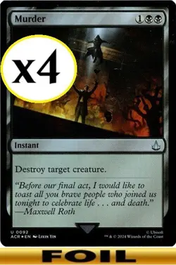 4x - Murder - FOIL #92 - x4 - Assassin's Creed - CUC NM MTG - Image 1
