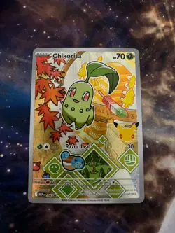 Pokemon TCG Chikorita 046 Mega Evolution Promo Holo First Partner Series 2 NM - Image 1