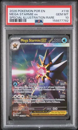 2026 POKEMON PERFECT ORDER SPECIAL ILLUSTRATION RARE #118 MEGA STARMIE EX PSA 10 - Image 1