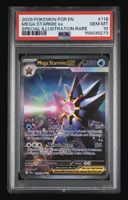 2026 POKEMON PERFECT ORDER SPECIAL ILLUSTRATION RARE #118 MEGA STARMIE EX PSA 10 - Image 1