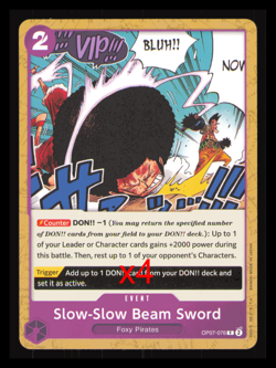 4X Set One Piece Card Game Slow-Slow Beam Sword OP07-076 Common NM - Image 1