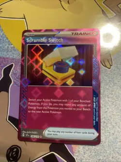 Pokemon Scramble Switch 186/191SV08: Surging Sparks Holo Card NM Condition - Image 1