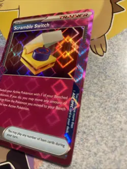 Pokemon Scramble Switch 186/191SV08: Surging Sparks Holo Card NM Condition - Image 3