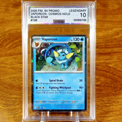Pokemon SV Black Star Promo Vaporeon Cosmos Holo 168 AGS Legendary 10 2025 - Image 1