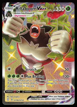Rillaboom VMAX SV106/SV122 Holo Shining Fates Shiny Vault Pokemon Card - Image 1