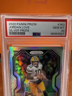 Jordan Love Packers RC 2020 Panini Silver Prizm #363 Rookie PSA 10 GEM MINT - Image 2