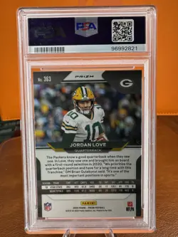 Jordan Love Packers RC 2020 Panini Silver Prizm #363 Rookie PSA 10 GEM MINT - Image 4