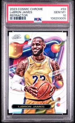 2023-24 Topps Cosmic Chrome LeBron James #59 Pink Galaxy Refractor PSA 10 - Image 1