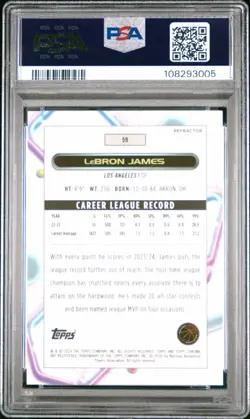 2023-24 Topps Cosmic Chrome LeBron James #59 Pink Galaxy Refractor PSA 10 - Image 2