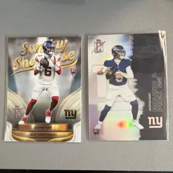 Topps 2025 Signature Jaxson Dart New York Giants Rookie Refractor 2-Card Lot - Image 1