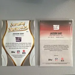 Topps 2025 Signature Jaxson Dart New York Giants Rookie Refractor 2-Card Lot - Image 2