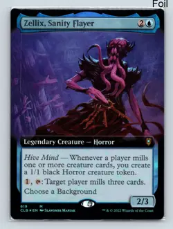 MTG Zellix, Sanity Flayer (Extended Art) Foil Baldur's Gate 619 NM - VERY RARE - Image 1