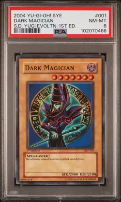 2004 YU-GI-OH! SYE STARTER DECK YUGI EVOLUTION 1ST ED #001 DARK MAGICIAN PSA 8 - Image 1