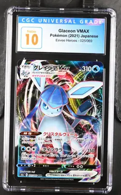 2021 Pokemon Eevee Heroes Glaceon VMAX #025/069 Japanese CGC 10 PRISTINE - Image 1