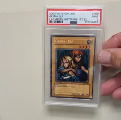 Konami Yu-Gi-Oh! Gemini Elf Labyrinth of Nightmare LON-000 1st Foil PSA 9 - Image 2