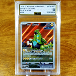 Pokemon SV Black Star Promo Iron Thorns 098 AGS Gem-MT 10 Full Art Holo 2024 - Image 1