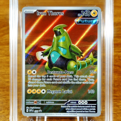 Pokemon SV Black Star Promo Iron Thorns 098 AGS Gem-MT 10 Full Art Holo 2024 - Image 2