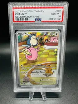 Pokemon PSA 10 Chansey 187/167 Illustration Rare Twilight Masquerade - Image 1