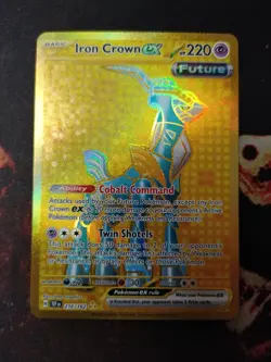 2024 Iron Crown EX 216/162 Pokemon Temporal Forces Hyper Rare Gold NM - Image 1