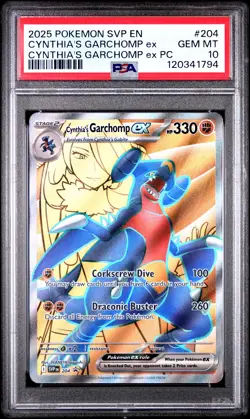 2025 POKEMON SVP EN-SV BLACK STAR PROMO #204 CYNTHIA'S GARCHOMP EX PSA 10 - Image 1