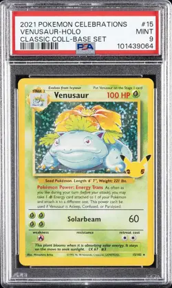 2021 POKEMON CELEBRATIONS CLASSIC COLL #15 VENUSAUR-HOLO PSA 9 - Image 1