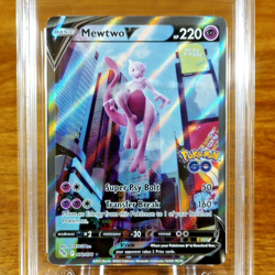 Pokemon SWSH Go Mewtwo V 072/078 AGS Mint+ 9.5 Full Art Holo Rare 2022 - Image 2
