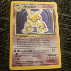 Pokemon TCG WOTC Alakazam 1/102 Holo 1999-2000 UK 4th Print Base Set NM/LP - Image 1