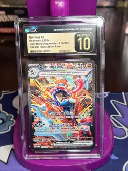 PRISTINE CGC 10 GRENINJA EX 214 TWILIGHT MASQUERADE SCARLET & VIOLET POKEMON - Image 1