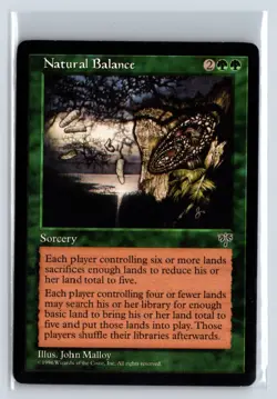 Natural Balance Mirage Rare Green Sorcery – MTG Magic the Gathering Card - Image 1