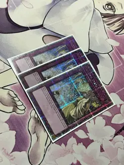 Yugioh! 3x NM Solemn Strike 1st Edition (Quarter Century Secret Rare) RA02-EN079 - Image 2
