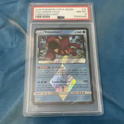 PSA 8 NM-MINT Volcanion 31/131 PRISM STAR HOLO RARE Pokemon Card 814 - Image 1