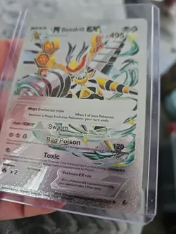 Beedrill EX Silver Foil Fan Art Vinyl Collector Pokemon Card - Image 4