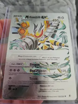 Beedrill EX Silver Foil Fan Art Vinyl Collector Pokemon Card - Image 5