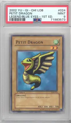 PSA 9 - Yu-Gi-Oh Card - LOB-024 - PETIT DRAGON (common) *1st Edition* - MINT - Image 1