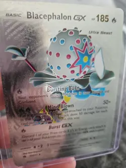 Pokemon Silver Foil Fan Art Vinyl Blacephalon GX Textured Collector Card - Image 4