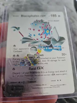 Pokemon Silver Foil Fan Art Vinyl Blacephalon GX Textured Collector Card - Image 5