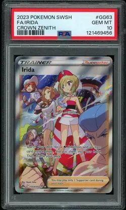 PSA 10 GEM MINT Irida GG63 Crown Zenith Pokemon Card - Image 1