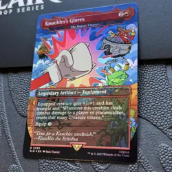 Knuckles’s Gloves MTG #2095 🌈 FOIL SLD X Sonic Card In Hand Ready To Ship - Image 2