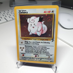 Pokemon card Clefairy 5/102 RARE Error - Blurry Double Print + holo swirl x 2 - Image 1