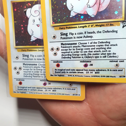 Pokemon card Clefairy 5/102 RARE Error - Blurry Double Print + holo swirl x 2 - Image 2